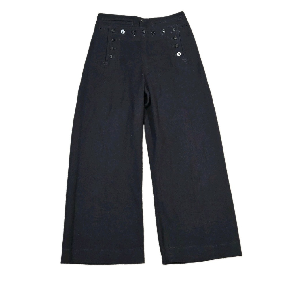 Vintage WWII US Navy Sailor Pants Blue Wool Crackerjack Naval Factory 13 Button